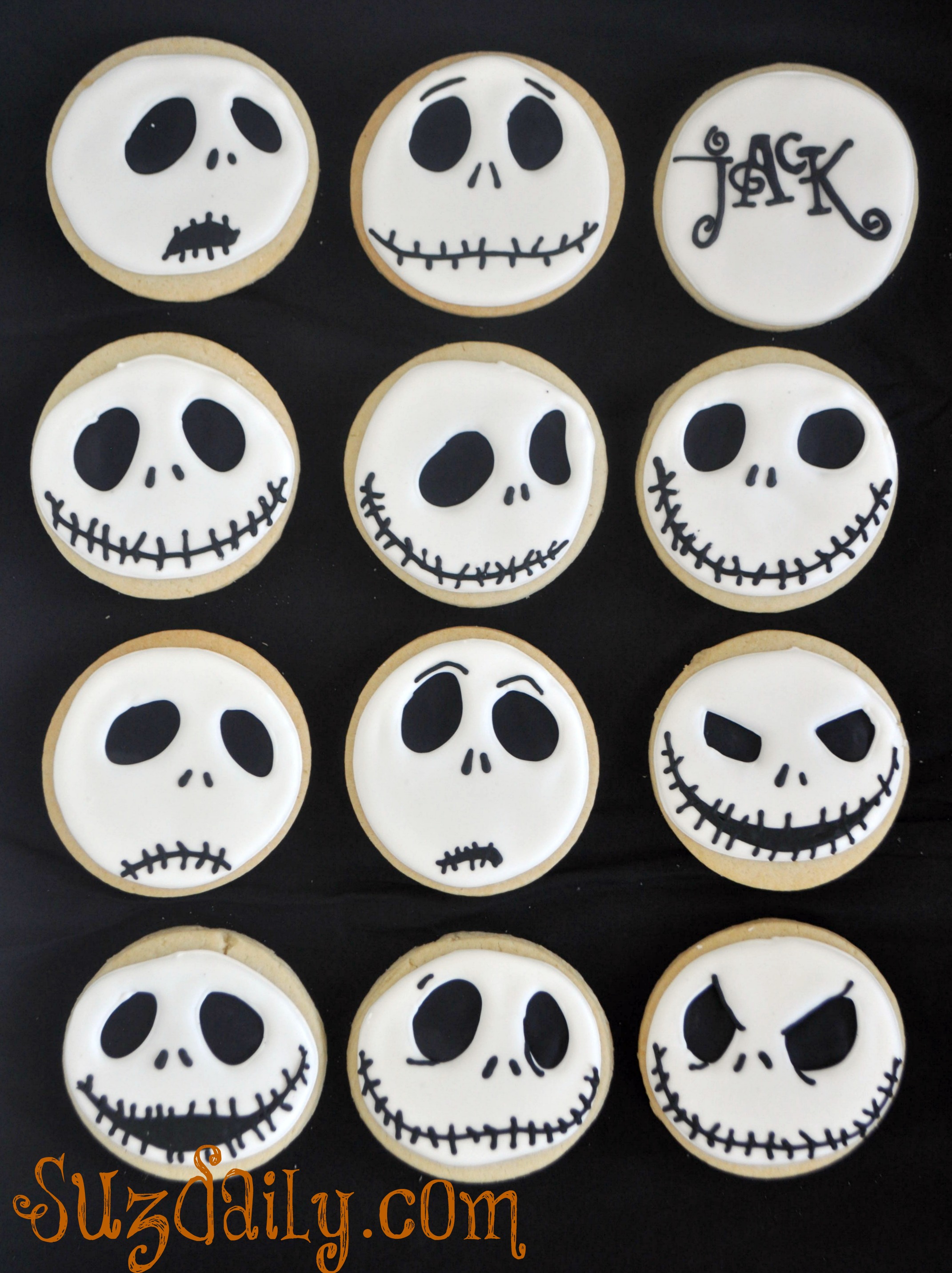 How to make a Jack Skellington Cookie – How to make a Nightmare before  Christmas Cookie – Suz Daily